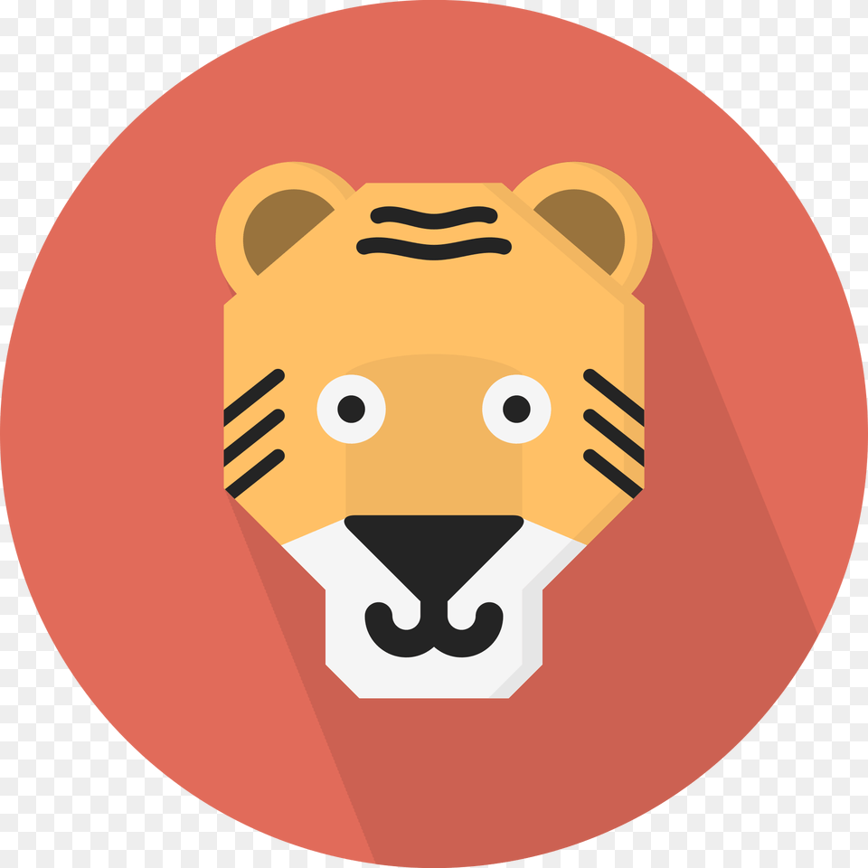 Open Tiger Icon Flat, Snout, Disk Png Image