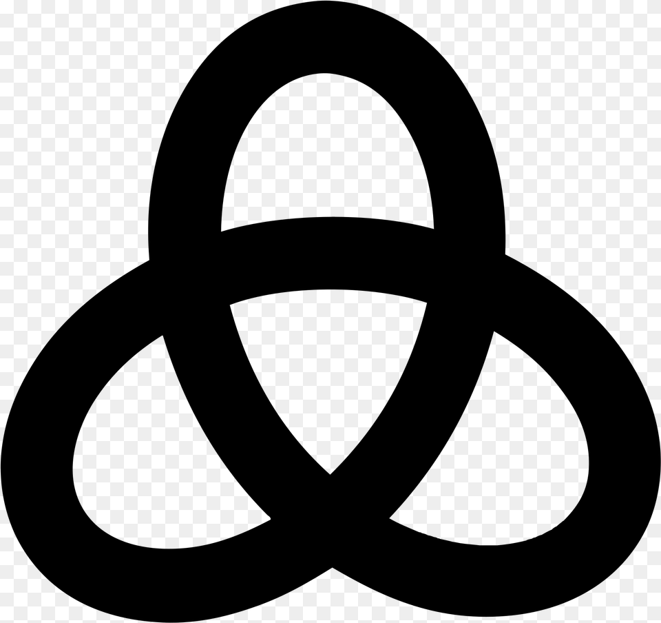 Open Trefoil Knot, Gray Png Image