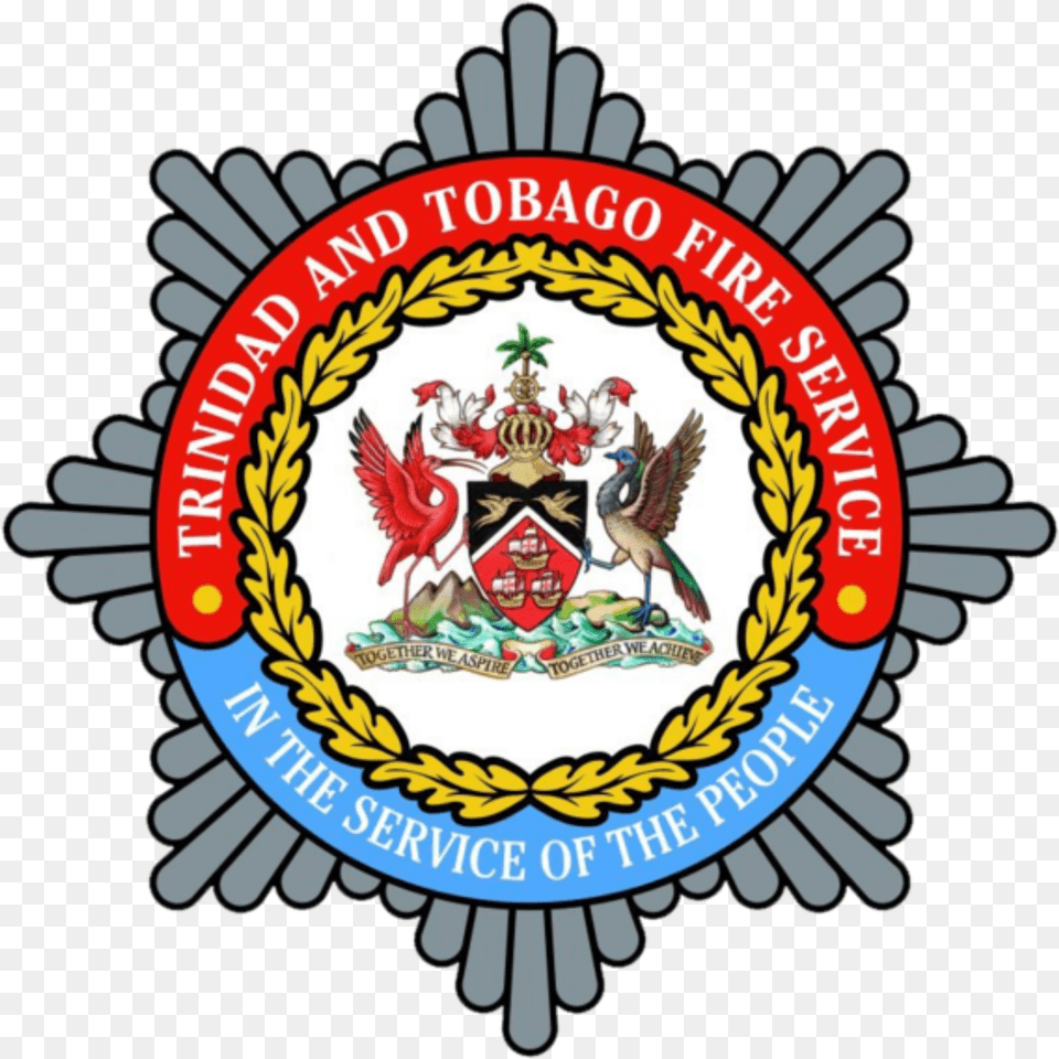 Open Trinidad And Tobago Fire Service Logo, Emblem, Symbol, Animal, Bird Png