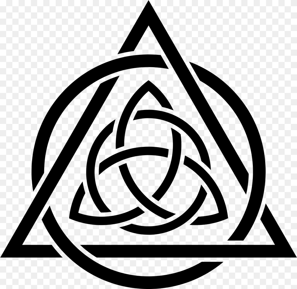 Open Trinity Symbol, Gray Png