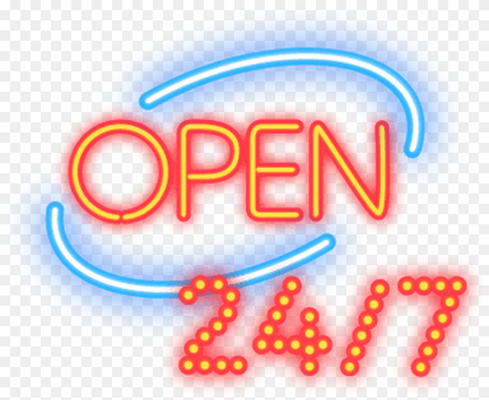 Open Vector Neon Neon Open Sign Transparent, Light Free Png Download