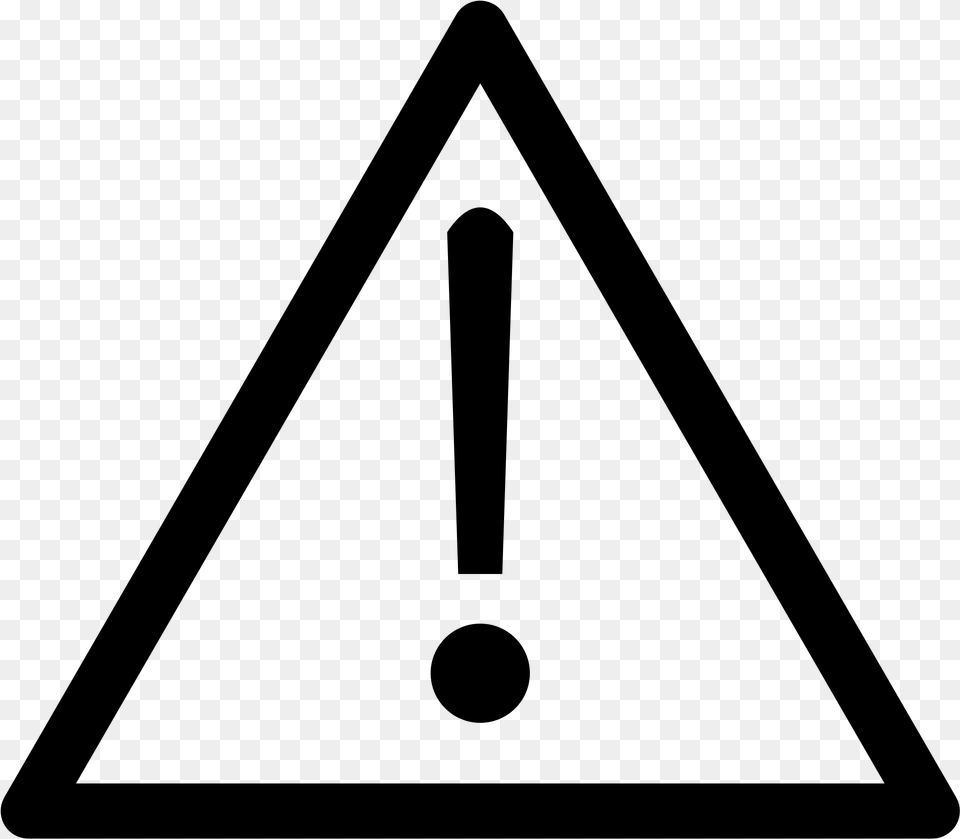 Open Warning Sign Svg, Gray Free Png