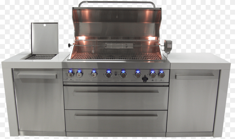 Open With Side Burner And Lights Barbecue Grill, Device, Appliance, Electrical Device, Computer Free Png Download
