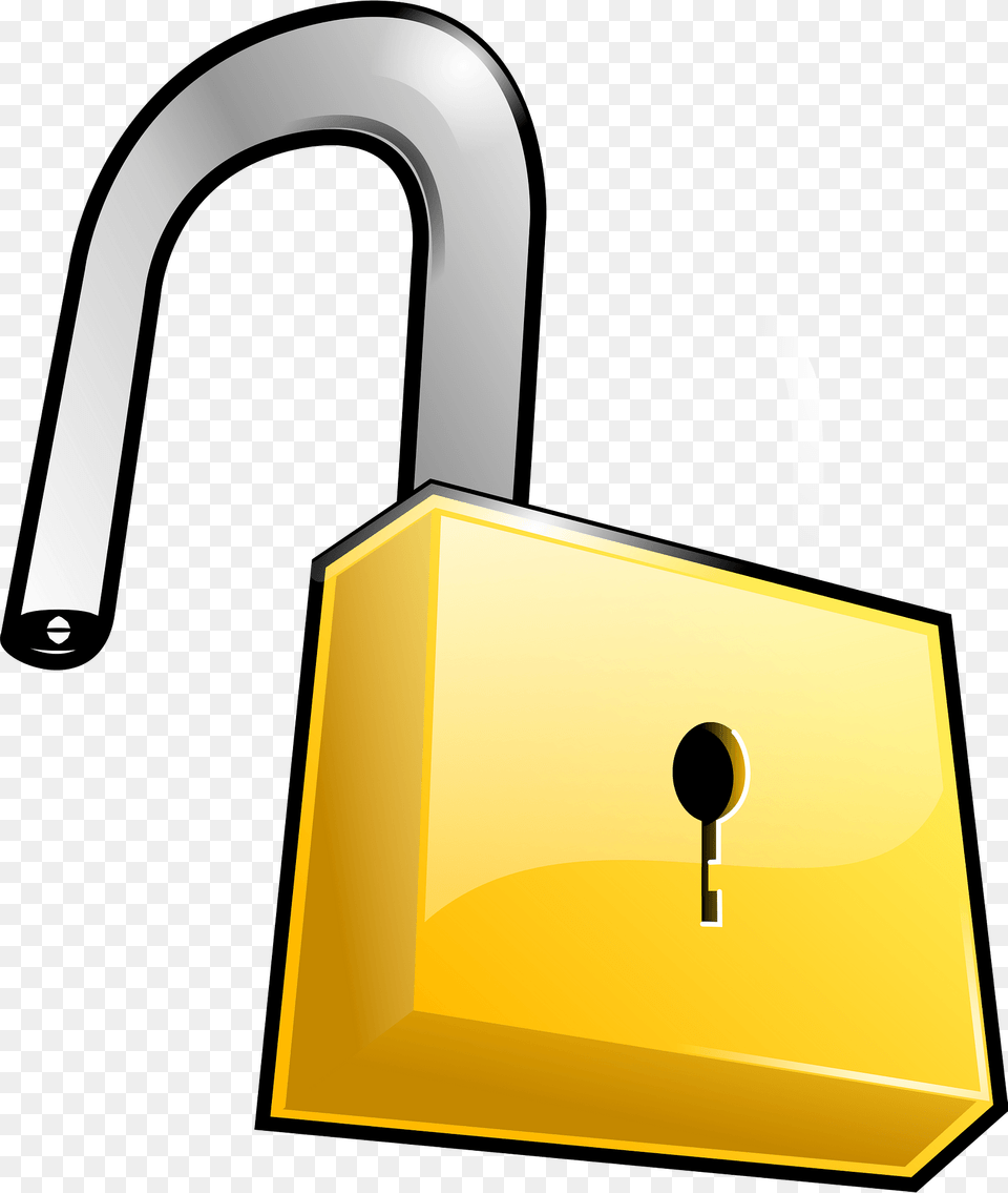 Open Yellow Padlock Clipart Free Png