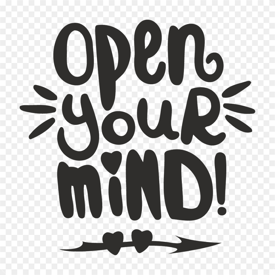 Open Your Mind Decal Frases En Ingles Con Dibujos, Stencil, Text, Letter Free Transparent Png