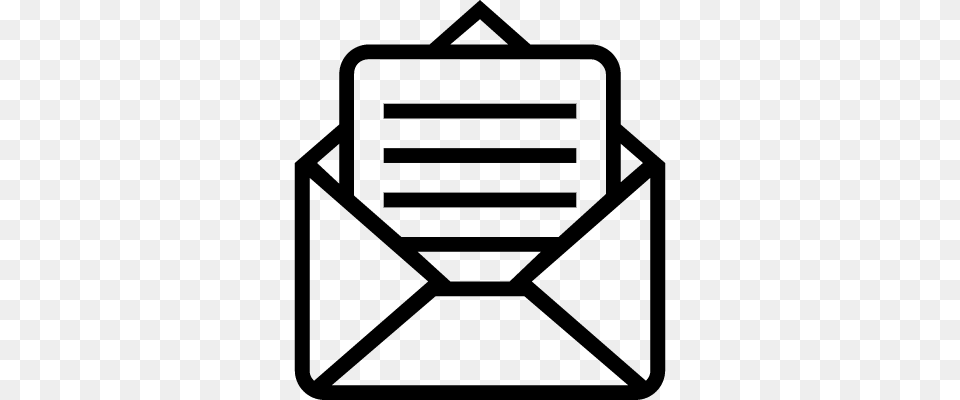 Opened Email Outlined Interface Symbol Vectors Logos, Gray Free Png