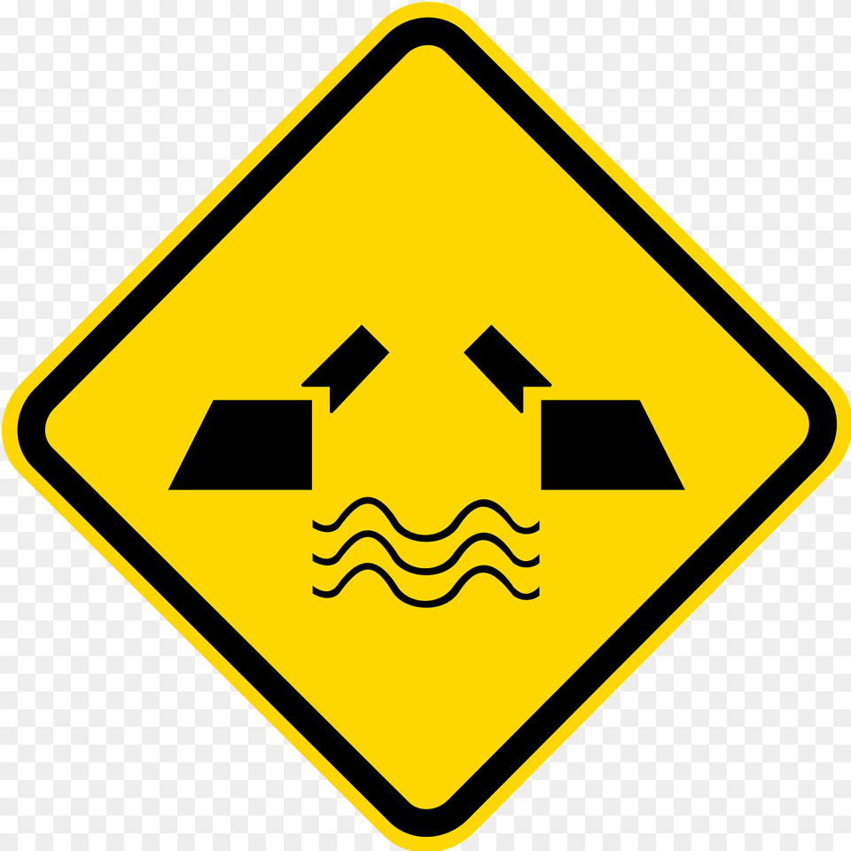 Opening Or Swing Bridge Sign In Brazil Clipart, Road Sign, Symbol, Blackboard Free Transparent Png