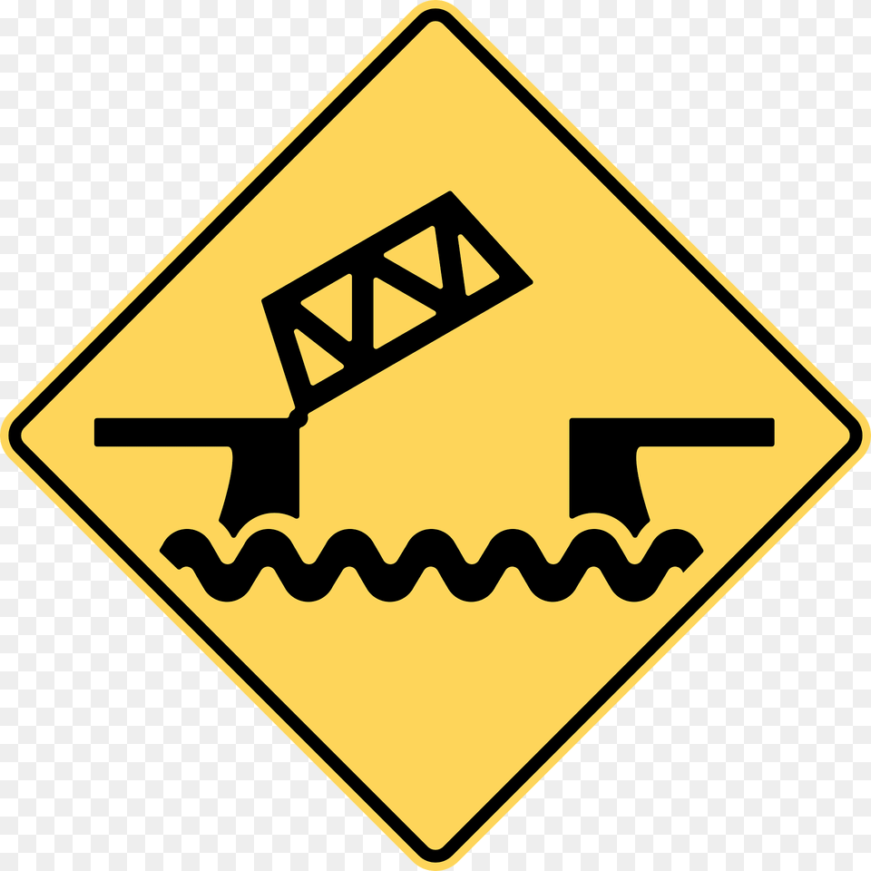 Opening Or Swing Bridge Sign In British Columbia Clipart, Symbol, Road Sign Free Png