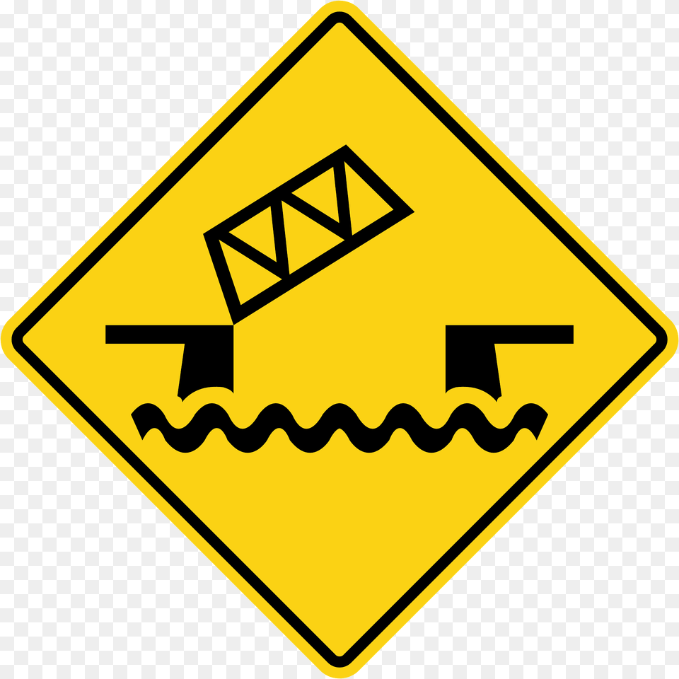 Opening Or Swing Bridge Sign In Canada Clipart, Symbol, Road Sign Png