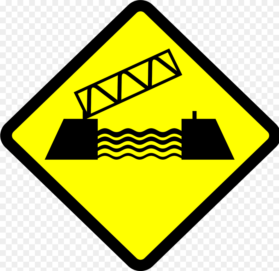 Opening Or Swing Bridge Sign In Indonesia Clipart, Symbol, Road Sign, Blackboard Free Transparent Png