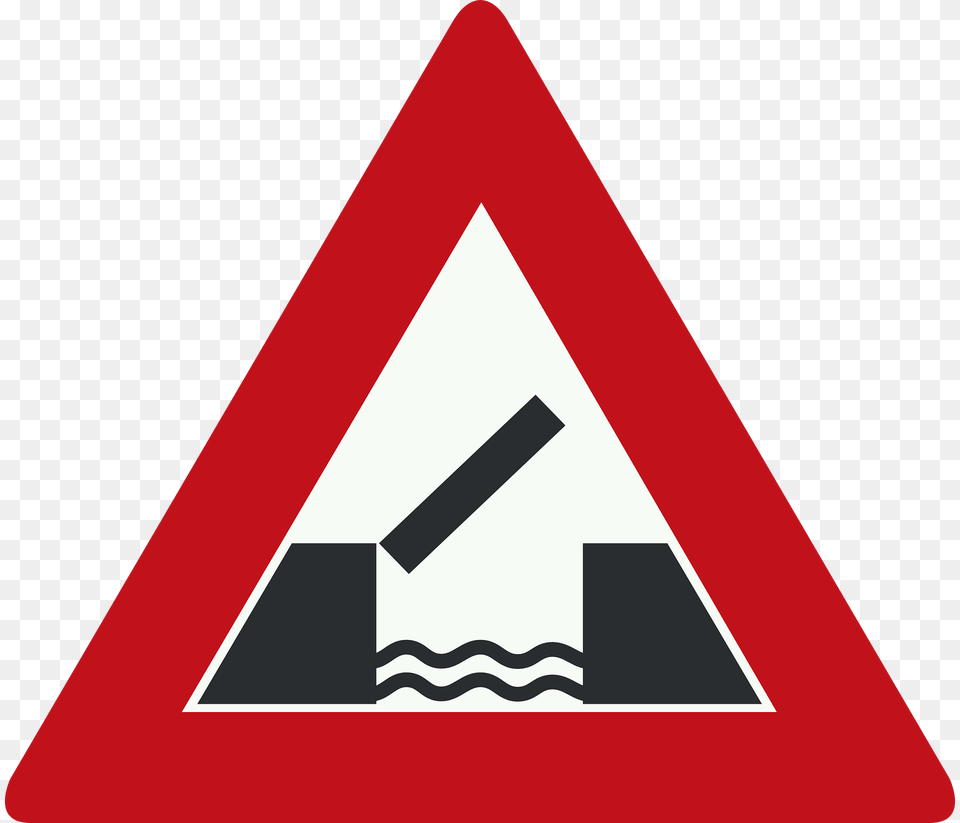 Opening Or Swing Bridge Sign In Netherlands Clipart, Symbol, Road Sign, Triangle, Rocket Free Transparent Png