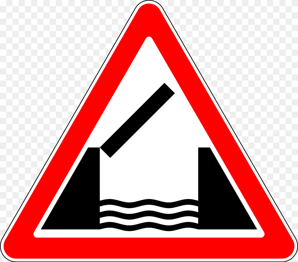 Opening Or Swing Bridge Sign In Russia Clipart, Symbol, Road Sign, Triangle Png Image