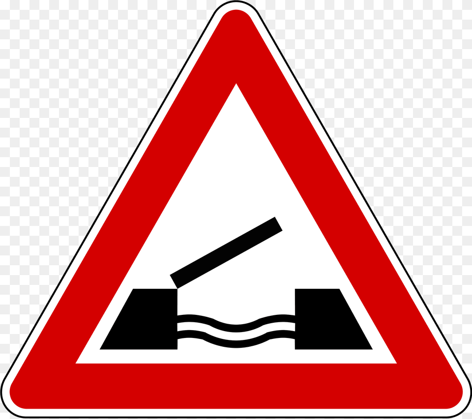 Opening Or Swing Bridge Sign In Slovenia Clipart, Symbol, Road Sign Free Png