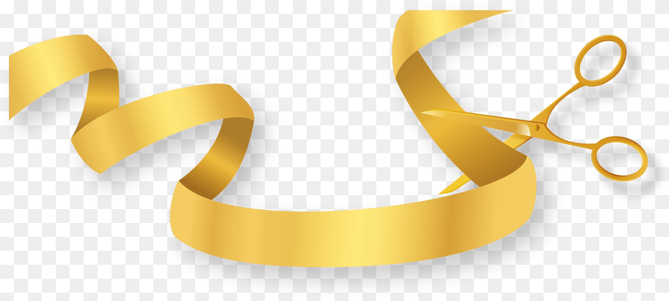 Opening Vector Golden Scissor And Ribbon, Gold, Accessories, Jewelry, Tape Free Transparent Png