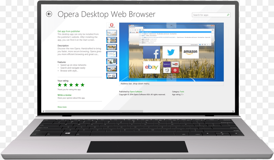 Opera Desktop On Windows Phone Netbook, Computer, Electronics, Laptop, Pc Png Image