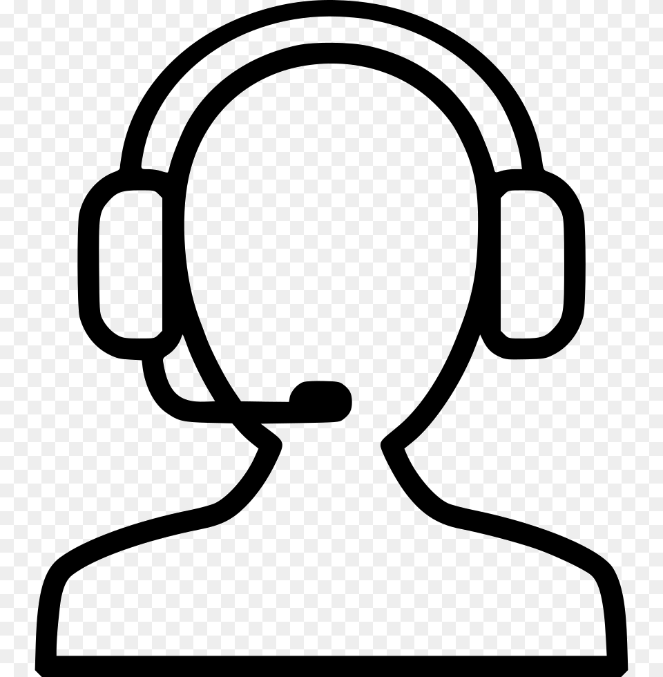 Operator Support Receptionist Help Headset Headset Icon White, Electronics, Stencil, Headphones, Appliance Png Image