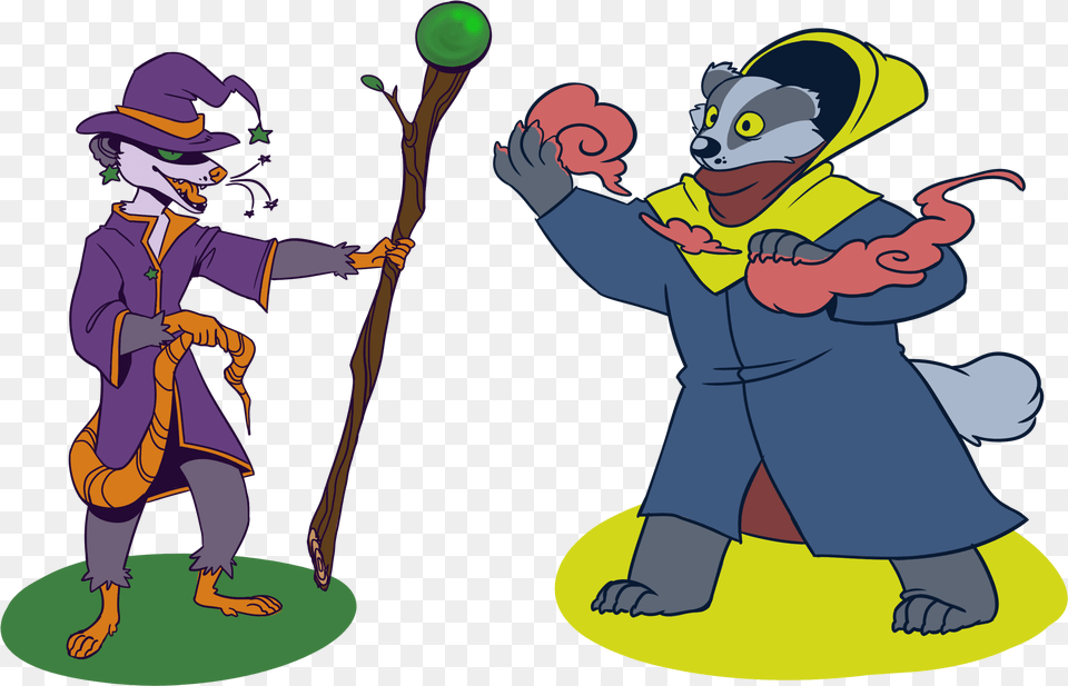 Opossum Witch N Badger Warlock Cartoon, Baby, Person, Book, Comics Free Png