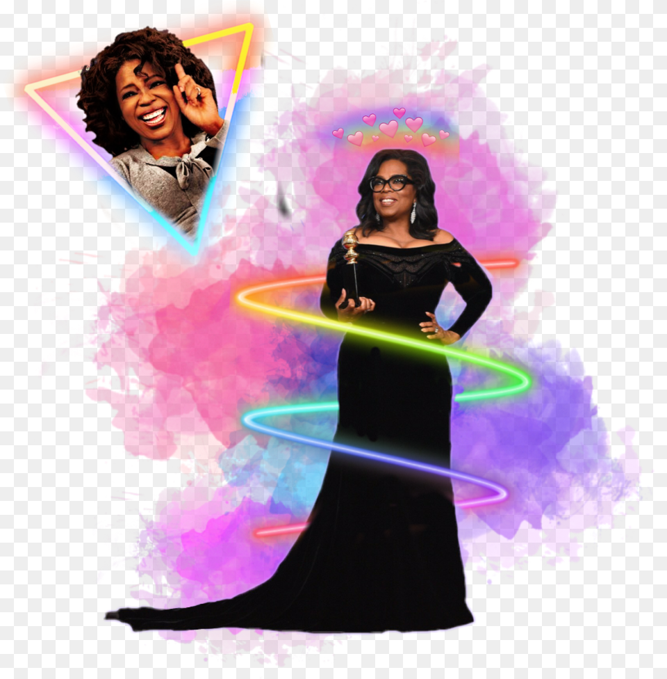 Oprah Illustration, Adult, Female, Person, Purple Png