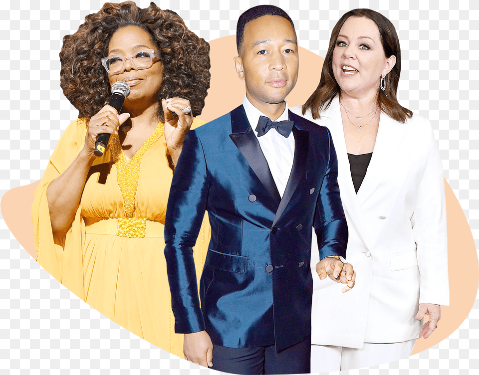 Oprah Winfrey John Legend Melissa Mccarthy, Formal Wear, Jacket, Electrical Device, Microphone Free Png Download