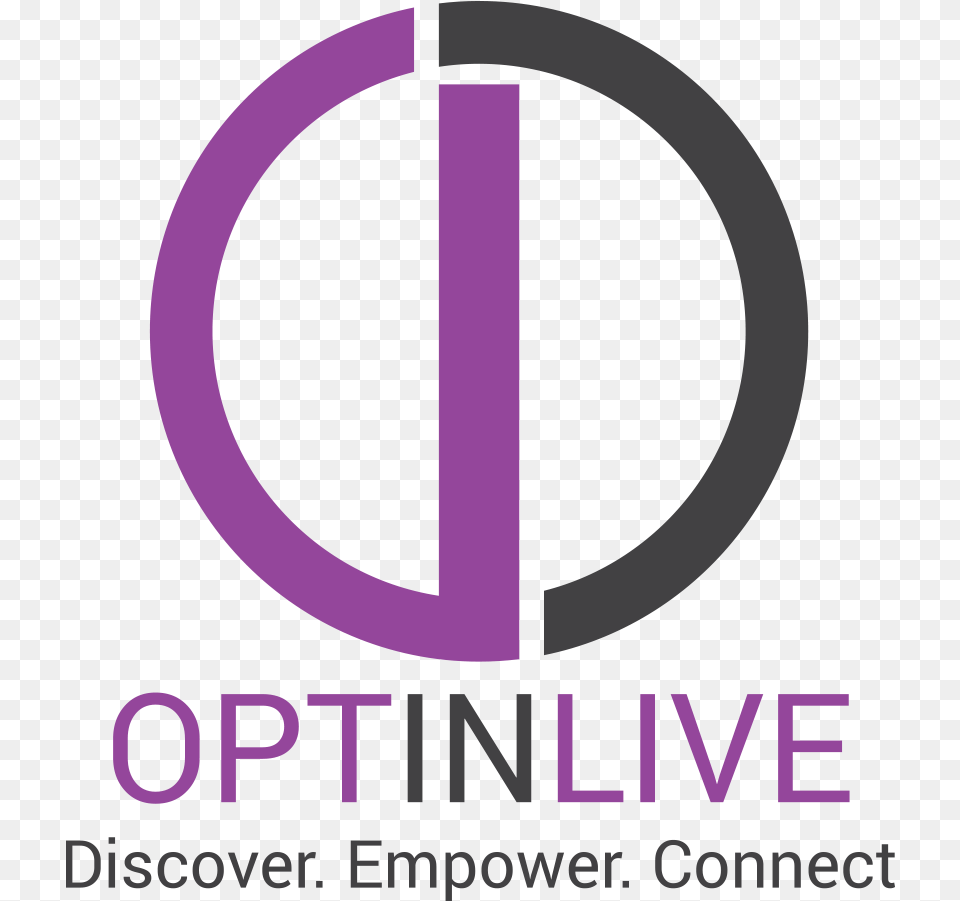 Opt In Live Logo Vertical With Tag Circle, Purple Png Image