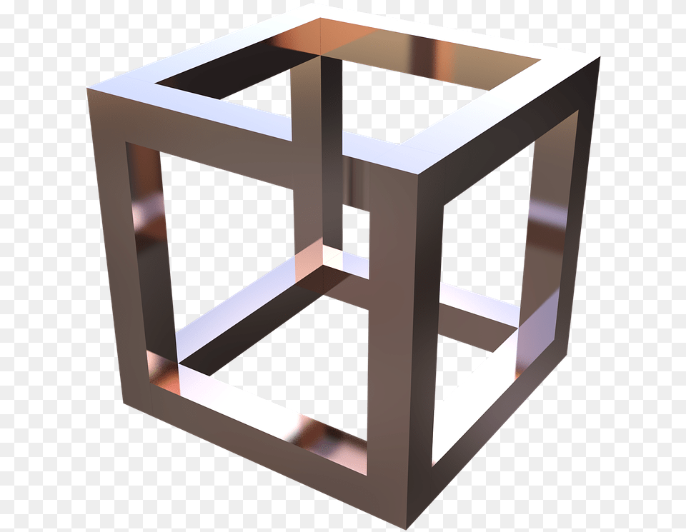 Optical Illusion Cube Geometric 3d Geometry Appearance Vs Reality Philosophy, Coffee Table, Furniture, Table, Box Free Transparent Png