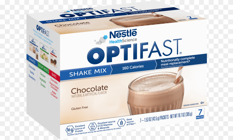 Optifast Powder, Cup, Beverage, Milk, Box Png Image