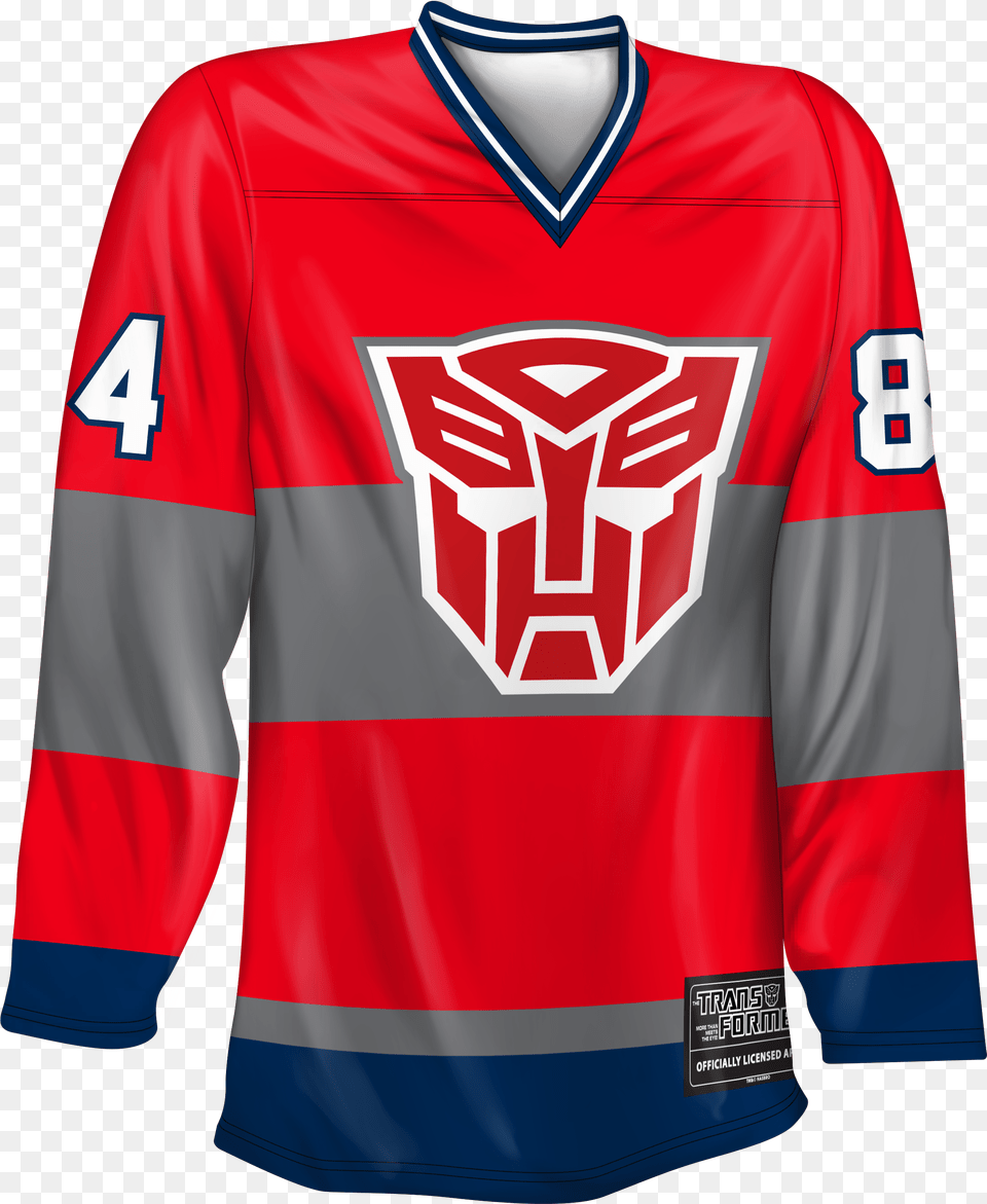 Optimus Prime Hockey Jersey Hockey Jersey T Shirt, Clothing, Adult, Male, Man Png Image