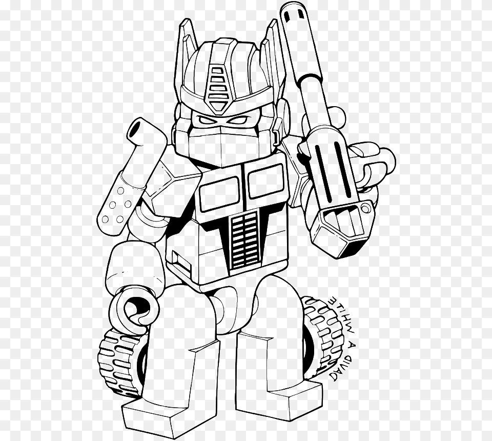 Optimus Prime Lego Coloring Pages 2 By James Easy Bumblebee Transformer Coloring Pages, Ammunition, Grenade, Weapon Free Png