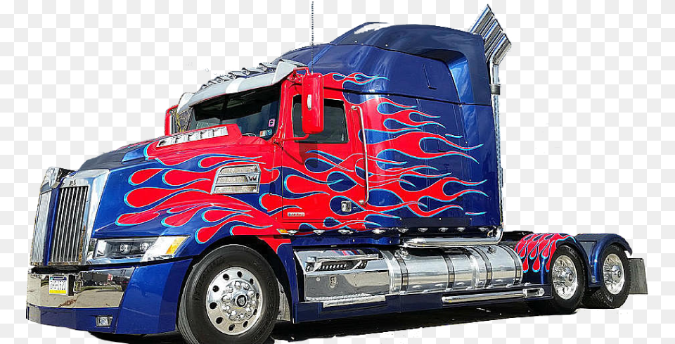 Optimus Prime Truck, Trailer Truck, Transportation, Vehicle, Machine Png Image