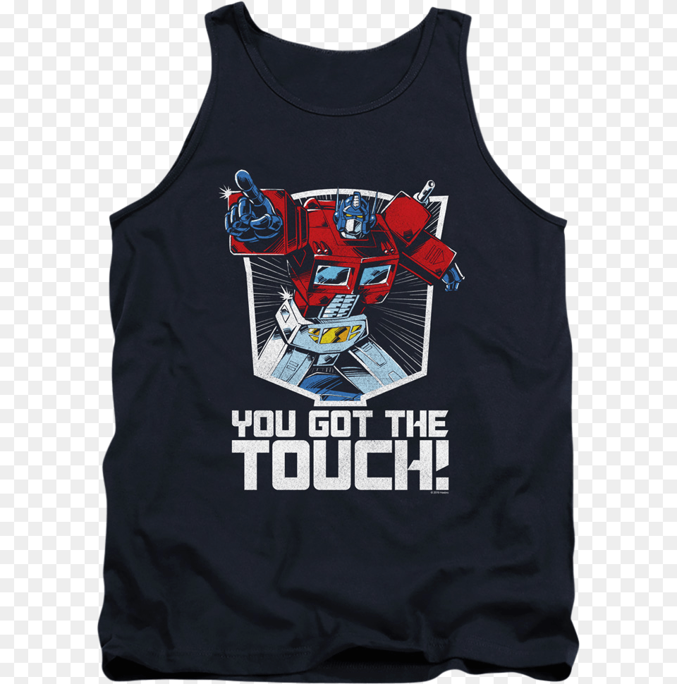 Optimus Prime You Got The Touch Transformers Tank Top, Clothing, Tank Top, Person, Shirt Png Image