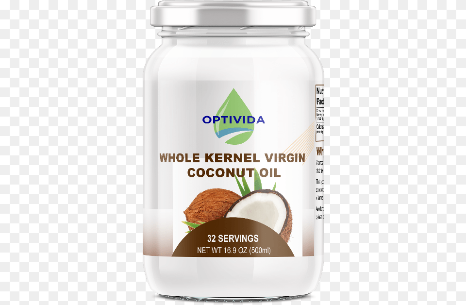 Optivida Whole Kernel Virgin Coconut Oil Almond Milk, Jar, Food, Fruit, Plant Free Png
