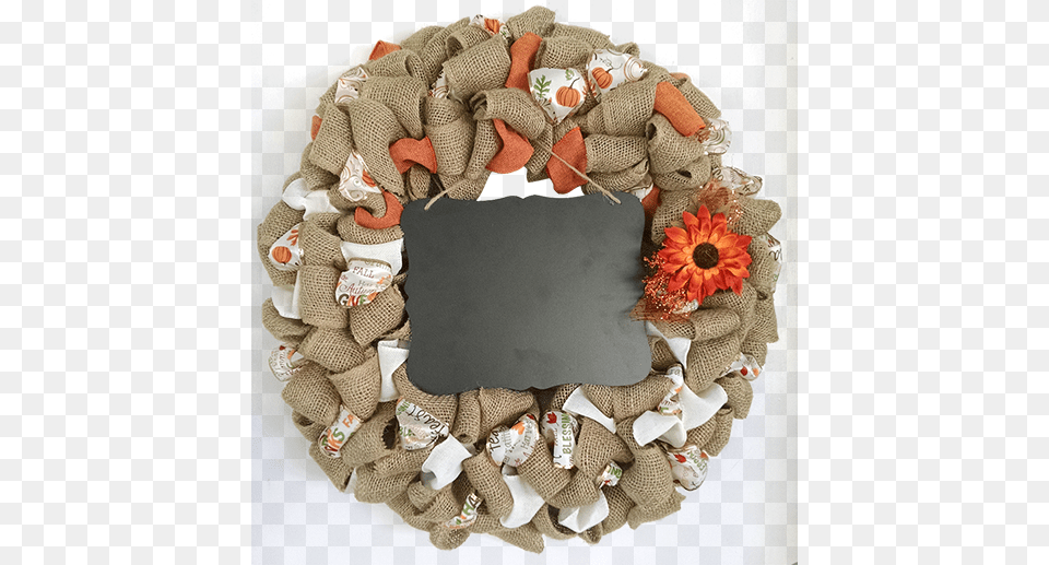 Or 18burlap With Accent Ribbons Wreath Free Png Download