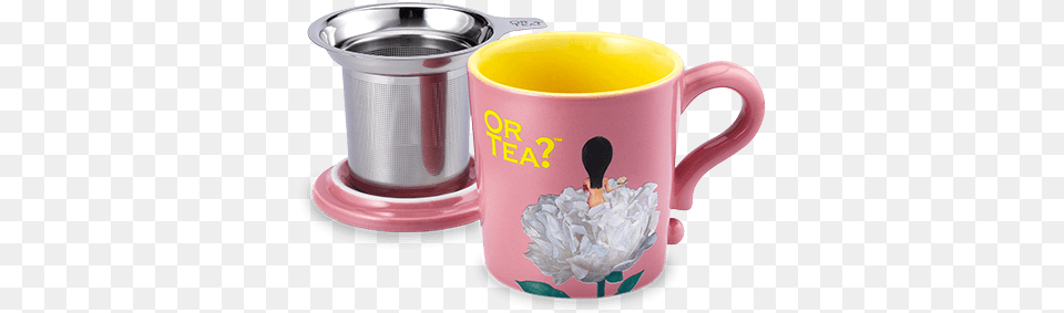 Or Tea Pink Mug Tea, Cup, Cutlery, Spoon, Beverage Free Transparent Png