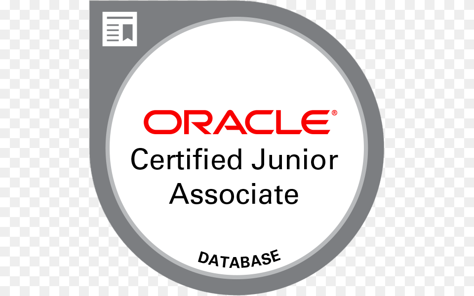 Oracle Database Foundations Certified Junior Associate Circle, Sticker, Disk, Text, Photography Png Image