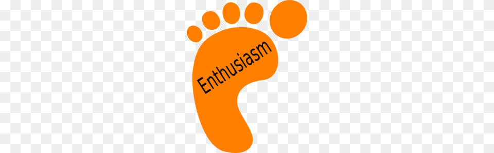 Oragne Footprint Enthusiasm Clip Art Free Png