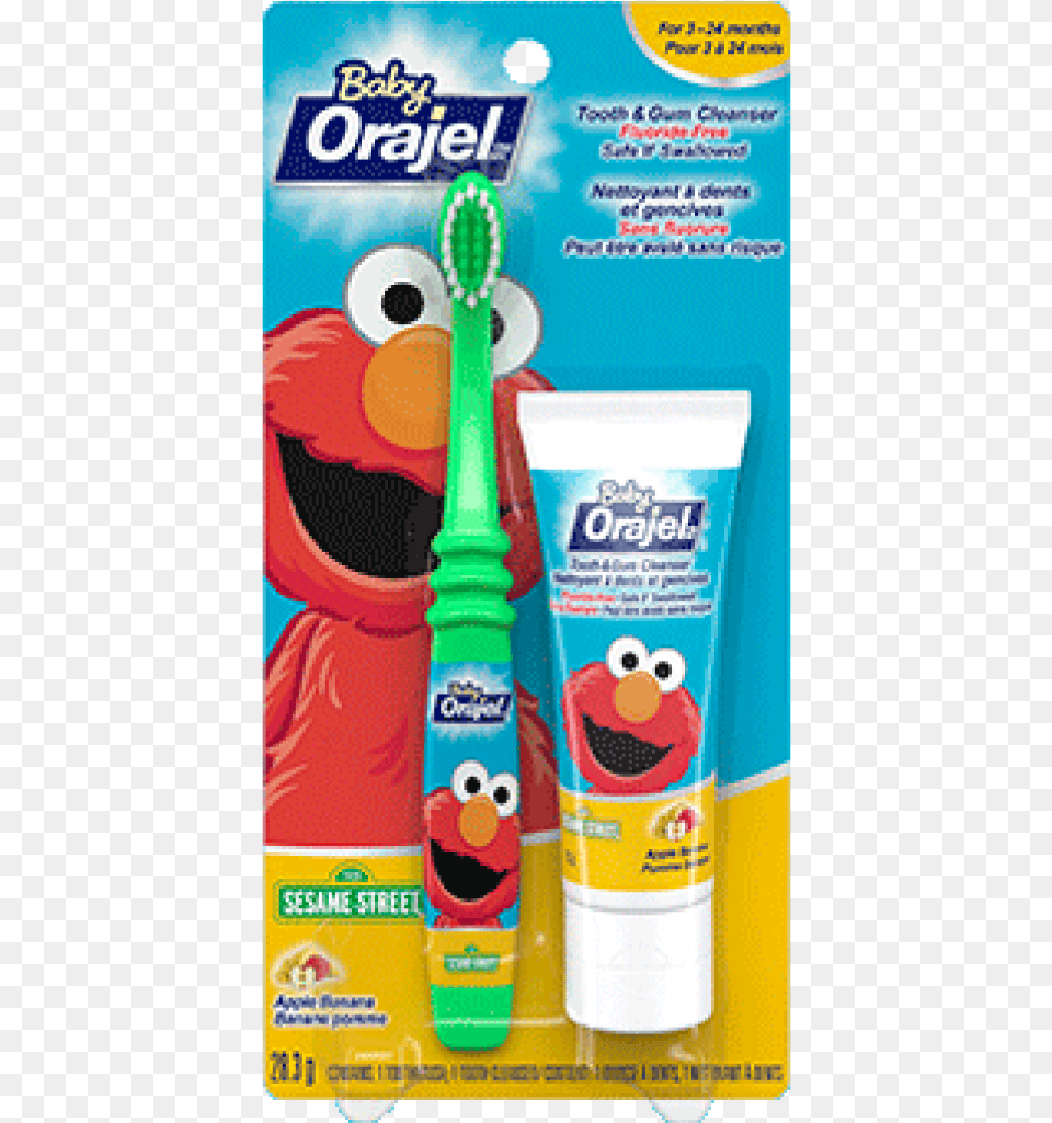Orajel Baby Elmo Tooth And Gum Cleanser, Brush, Device, Tool, Toothpaste Free Png