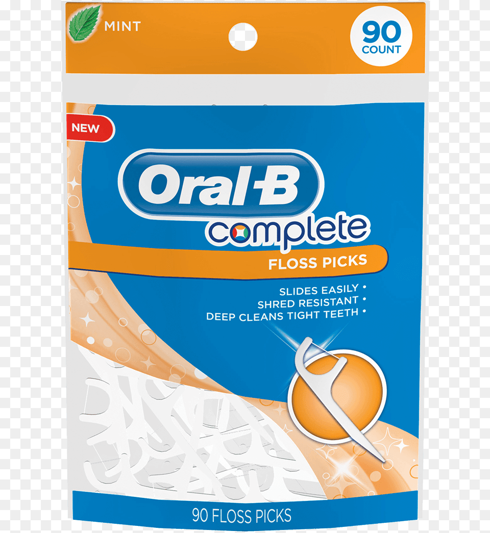 Oral B Complete Mint Floss Picks Oral B Tooth Floss, Advertisement, Poster, Bottle Png Image
