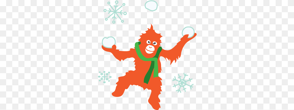 Orang Utan And Snow, Nature, Outdoors, Baby, Person Free Png Download