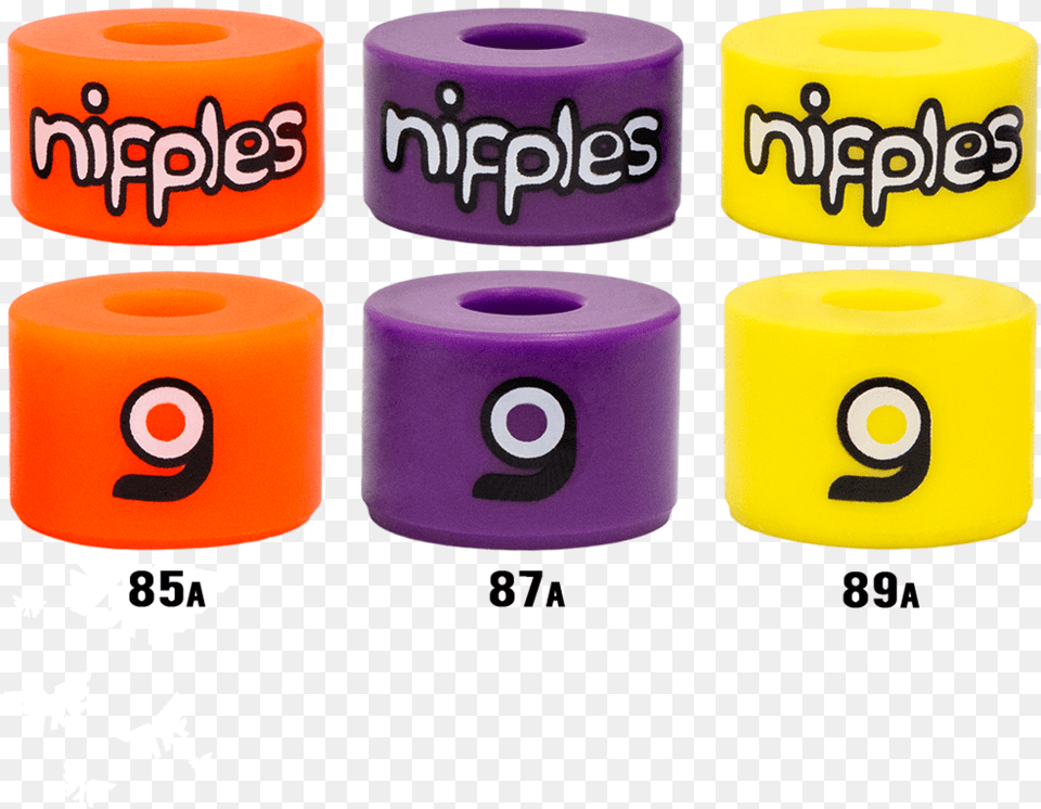 Orangatang Nipples Longboard Skateboard Bushings Pack Nipple Bushings, Candle, Tape Png Image