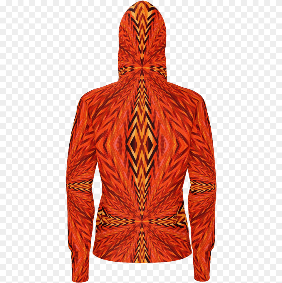 Orange African Pattern Hoodie Hoodie, Clothing, Coat, Hood, Jacket Free Png Download