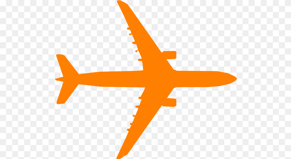 Orange Airplane Clipart Plane Birds Eye View, Aircraft, Transportation, Vehicle, Airliner Free Png