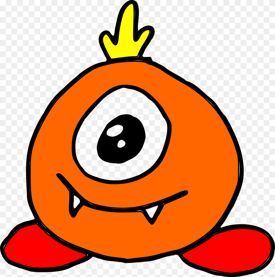 Orange Alien Cartoon, Animal, Fish, Sea Life, Shark Png Image