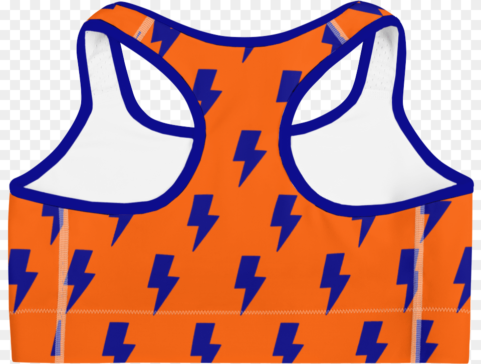 Orange Amp Blue Lightning Bolts Sports Bra Bahamas Flag Sports Bra, Bib, Person Png