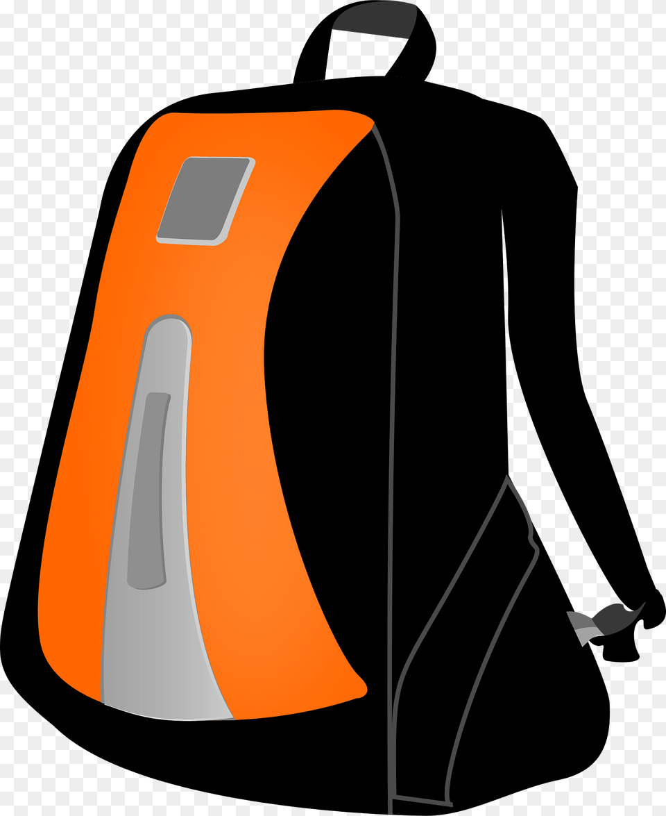 Orange And Black Backpack Clipart, Bag Free Png Download