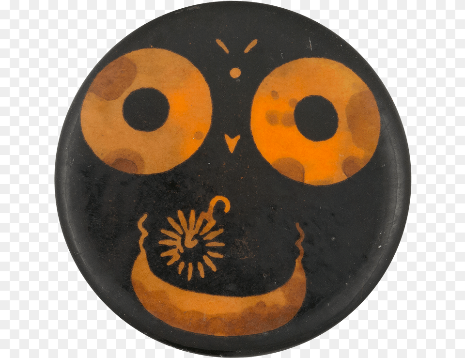 Orange And Black Face Smileys Button Museum Jack O39 Lantern, Badge, Logo, Symbol, Home Decor Free Png Download