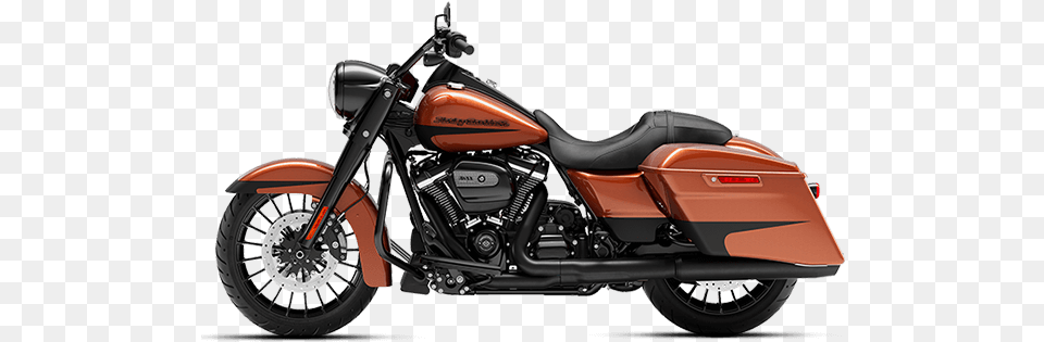 Orange And Black Harley Davidson Motorcycle 2018 Harley Davidson Road King, Transportation, Vehicle, Machine, Spoke Png