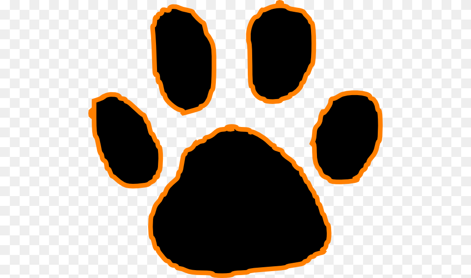 Orange And Black Paw Print, Person, Footprint Png