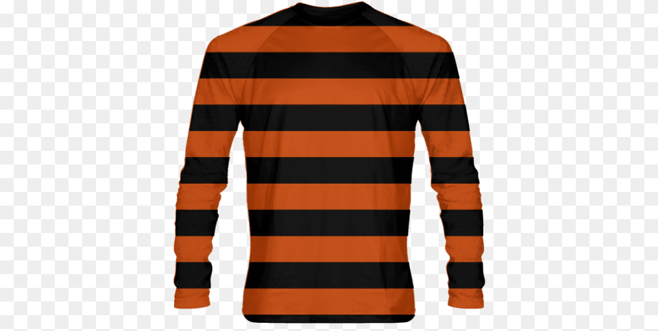 Orange And Black Striped Long Sleeve Shirt Orange And Black Striped Shirt, Clothing, Long Sleeve Free Png Download