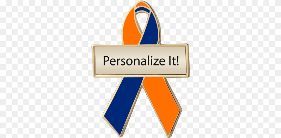 Orange And Blue Awareness Ribbons Lapel Pins Orange And Blue Awareness Ribbon, Logo, Accessories, Formal Wear, Tie Png Image