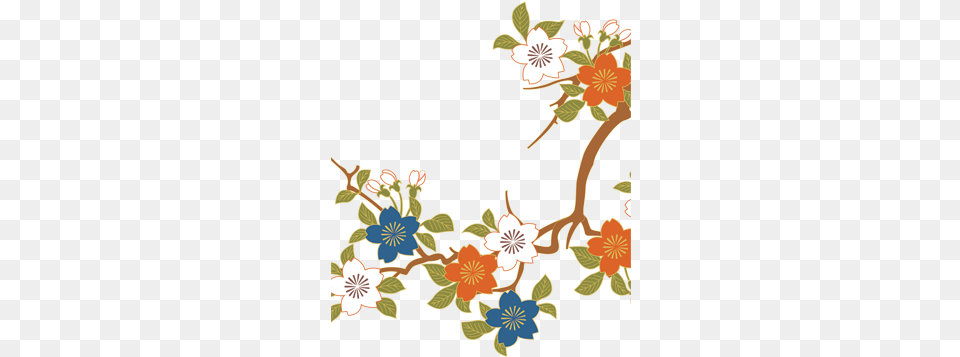 Orange And Blue Flowers, Art, Floral Design, Graphics, Pattern Free Png Download